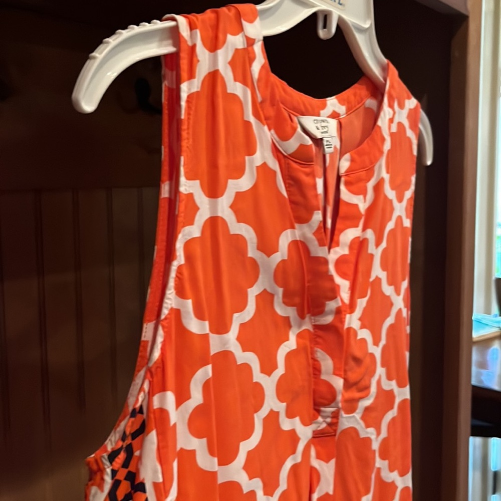 NWOT LP orange and white sleeveless blouse - Picture 4 of 8
